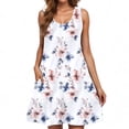 thumbnail image 4 of Ovzne Robes d'Été pour Femmes Robe Décontractée Ample d'Été Imprimée Sans Manches Col en V Ensemble Haut/chemise Robe de Vacances Imprimée Liquidation, 4 of 6