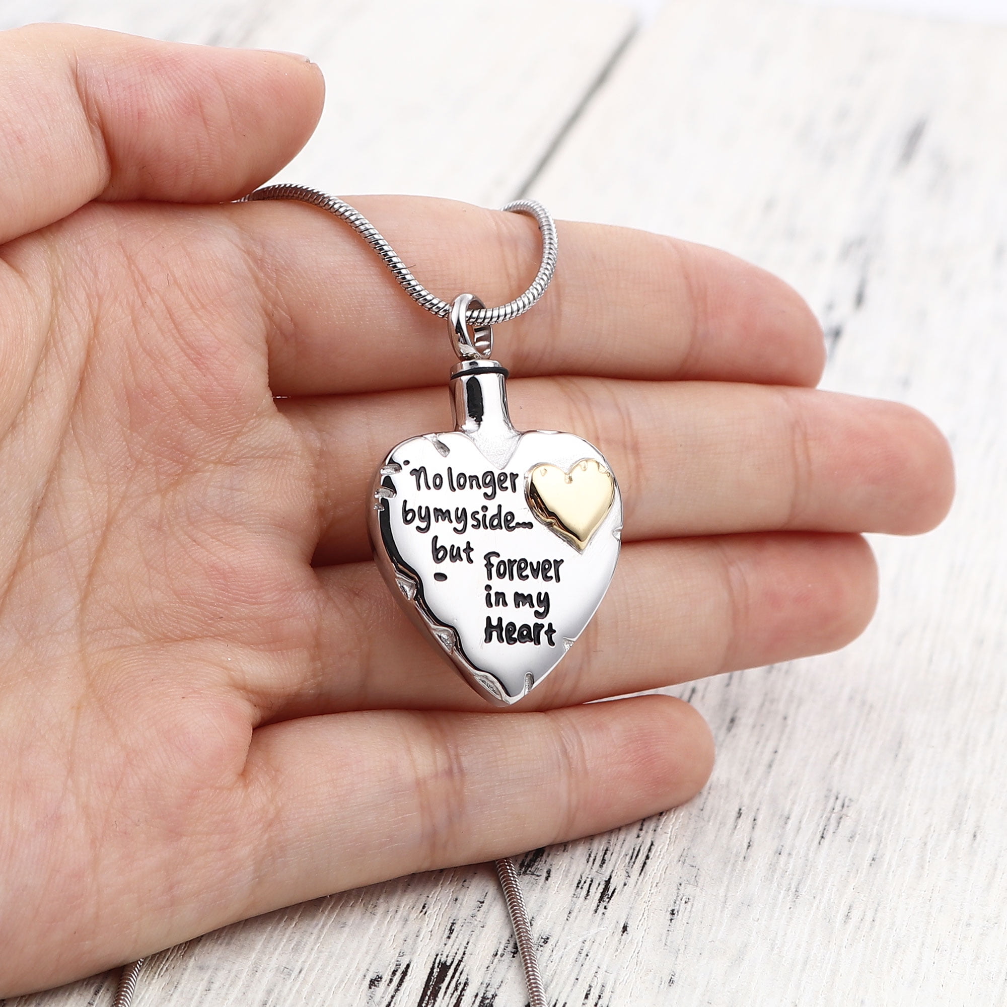 No Longer By My Side、Forever In My Heart CarvedロケットCremation Urnネックレスfor Mom &amp; Dad n5ksbvb No Longer by My Side but Forever in My Heart 