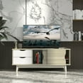 thumbnail image 3 of Gymax TV Stand for TV up to 60'' Media Console Table Storage with Doors Oak, 3 of 10