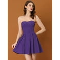 thumbnail image 2 of Disfraz de navidad Fiesde las mujeres sin tirantes con cremalleexpuessólido mini vestido de tubo acampanado PúrpuL, 2 of 6