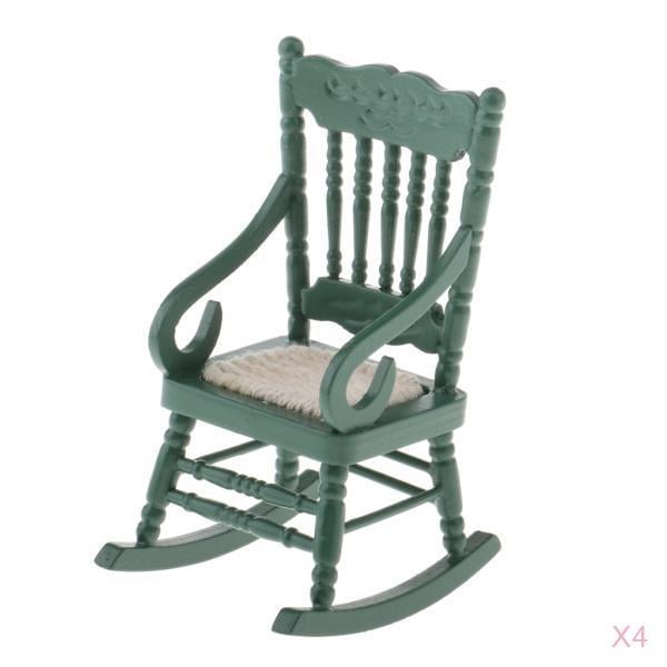 Rocking Chair White 1:12 Dollhouse Miniature Garden 