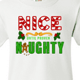thumbnail image 4 of Inktastic Nice Until Proven Naughty with Holly and Gingerbread Man Youth T-Shirt, 4 of 5