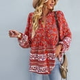 thumbnail image 2 of Blusas sueltas de manga larga Nikou Camisas bohemias casuales para mujer con estampado floral, 2 of 6