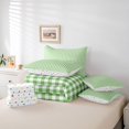 thumbnail image 6 of Homewish Modern Geometric Checkered 7-Piece Bedding Comforter Set,Vintage Aesthetic King Bedding Sets,Green White Bed Sheets For Girls Boys,Microfiber Bedroom Decor Reversible, 6 of 8