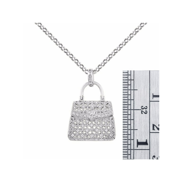 14K Diamond Padlock Necklace 18 Chain + Pendant