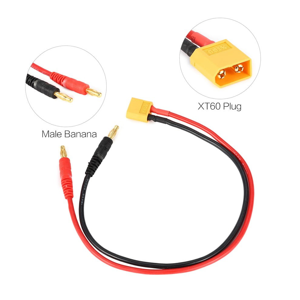 ouying1418 14AWG Male Banana Connector To XT60 Plug Male Wire Adapter Cable Converter 