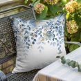 thumbnail image 3 of Throw Pillow Covers, Blue Tulip Eucalyptus 16x16 Pillow Covers for Couch/Sofa/Bed, Spring Summer Botanical Floral Chic Decorative Square Linen Cushion Pillowcase for Home Decor, 3 of 9