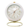 thumbnail image 3 of Reloj de cuarzo silencioso de estilo moderno con luz LED de colores, soporte y función de repetición de alarma. Blanco, 3 of 9