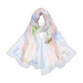 thumbnail image 2 of Chuancc Scarfs for Women Lightweight Scarves Elegant Floral Pattern Sheer Scarfs Shawls Wraps Light blue One Size, 2 of 4