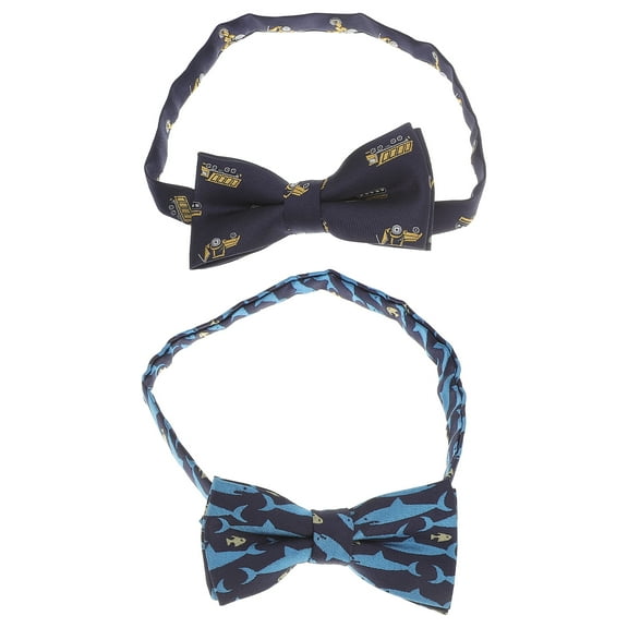 Koolleo 2pcs Kids Bow Tie Adjustable Pre-tied Bow Ties Cartoon Bow Ties Clothing Accessory