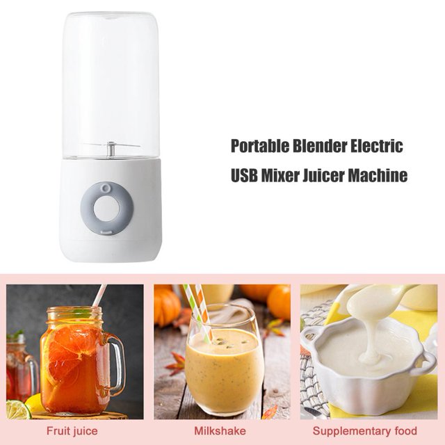 Licuadora De Frutas Personal De 500 Ml, Mini Exprimidor De Batidos De Alimentos (6 Cuchillas Blancas)