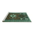thumbnail image 2 of Ahgly Company Machine Washable Indoor Rectangle Persian Turquoise Blue Traditional Area Rugs, 5' x 7', 2 of 4