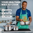 thumbnail image 5 of Coliware 6-Piece Rose Gold Pots and Pans Set, Stainless Steel Cookware Sets with Stock Pots Saucepans Frying Pans, Non-Stick Commercial Cooking Set Compatible with All Stovetops, Dishwasher Safe, 5 of 9