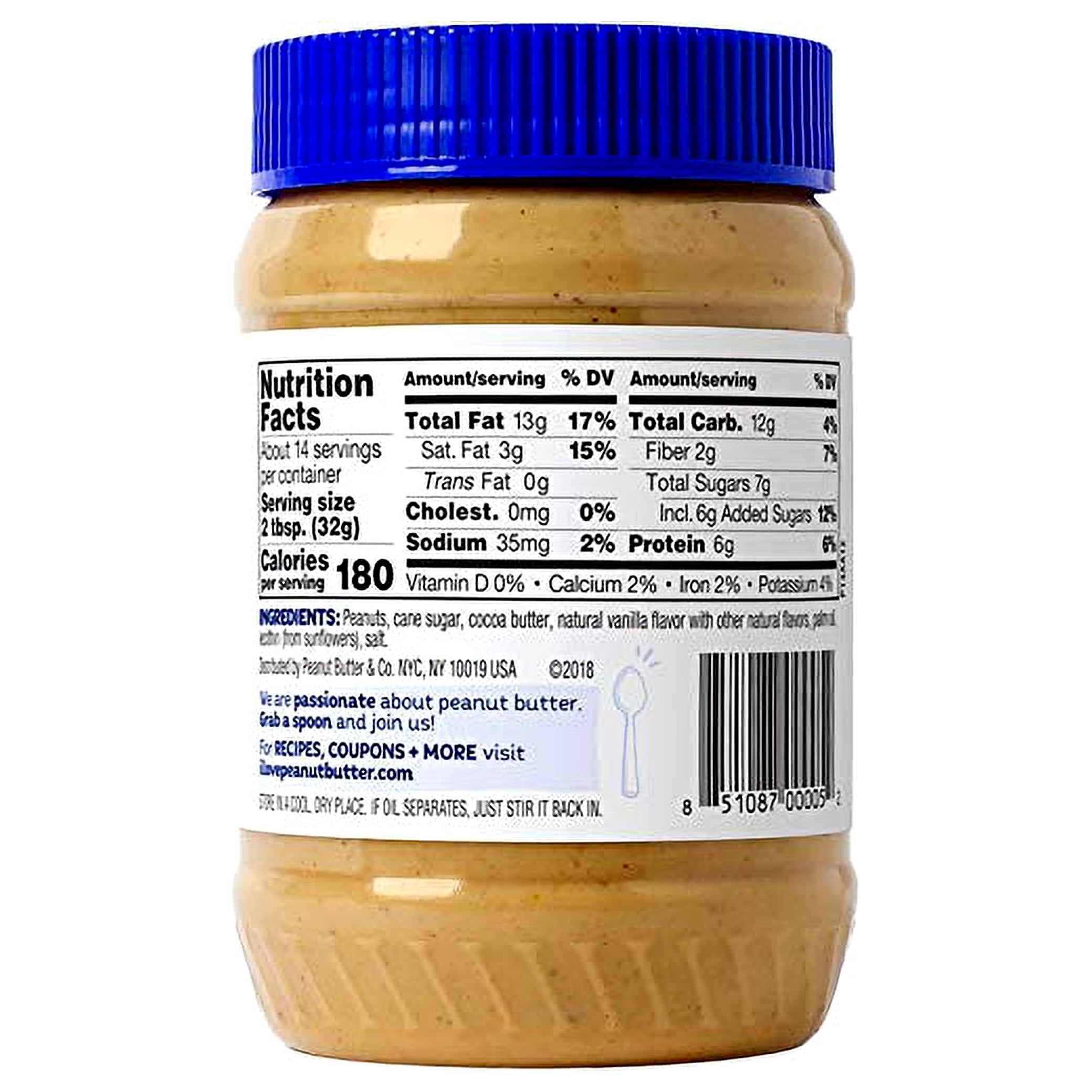 Peanut Butter & Co., Peanut Butter Spread, White Chocolate Wonderful, 16 Oz Pack of 2