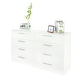 thumbnail image 5 of 8-Drawer Double Dresser, Wide  Freestanding Storage Cabinet with White Handle, Chest of Drawers, Large Storage Tower Unit for Bedroom, Living Room, Home Entryway, Black, 5 of 5