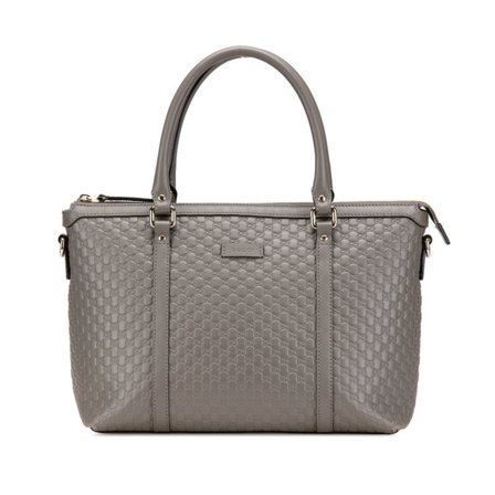 Pre-Owned Gucci Micro Guccissima Shoulder Bag Tote 449656 Gray Leather Women's GUCCI (Good)