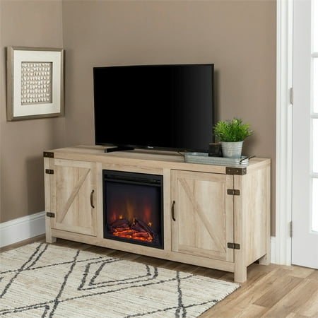 tv fireplace electric stand barn oak door stands