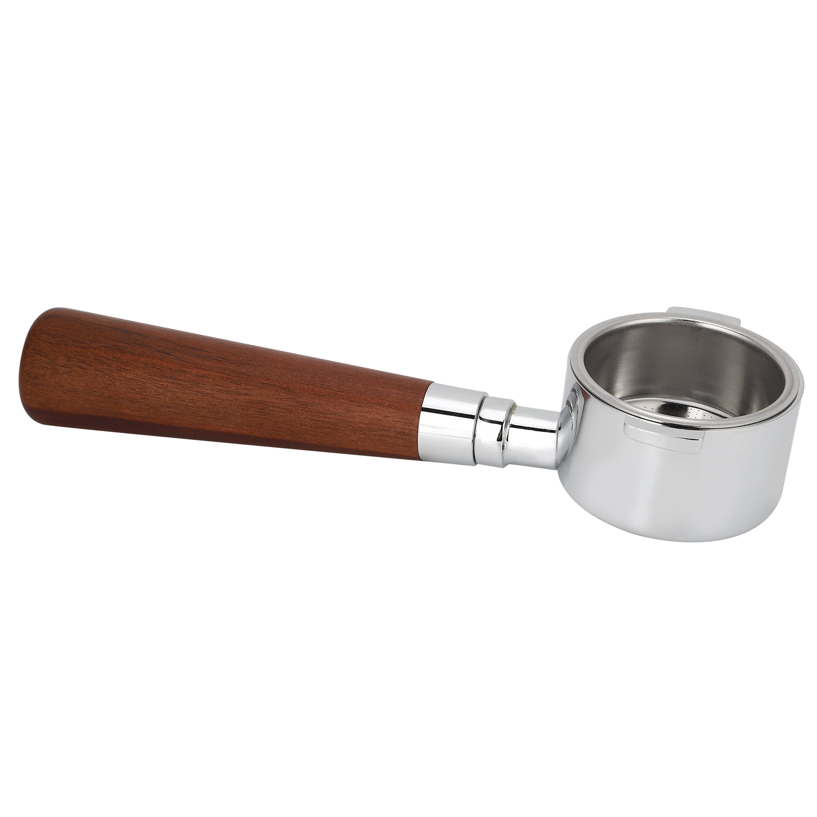 LAZIOEGR Coffee Bottomless Portafilter Filter Handle Replacement 51mm (2 inches) 304 Stainless Steel Wood Accessories Fit for Delonghi Machine