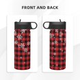 thumbnail image 3 of Bingfone Red Buffalo Plaid Print 18oz Sports Insulated Kettle With Straw, Leakproof & BPA Free, Drinking Sports Water Bottle for Fitness, Gym & Outdoor, 3 of 8