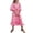 Light Pink, variant on Women Fashion Dress Boho Print V Neck Strap Loose Half Sleeve Long Casual Holiday Dress Blue S