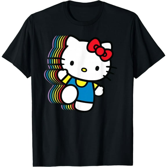 Hello Kitty Rainbow DTG Print Unisex T-Shirt