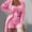 Pink, variant on Fleece Warm Loungewear for Women Solid Fuzzy Casual Pajamas Lounge Sets 3PC Cardigans, Cropped Tops and Shorts Suits for Winter