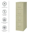 thumbnail image 5 of Hirsh Pro 25" Deep 4 Drawer Letter Width Metal Vertical File Cabinet, Commercial Grade, Putty, 5 of 16