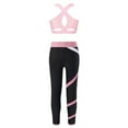 thumbnail image 3 of TiaoBug Kids Girls Gymnastics Outfit Dance Crop Tank Top Yoga Leggings Athletic Sports Workout Activewear Pink 10, 3 of 5