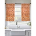 thumbnail image 5 of Bohemia Ethnic Style Sheer Curtains 45 Inch Long 2 Panels, Retro Pattern Orange Southwest Light Filtering Rod Pocket Semi Sheer Curtains, Sheer Voile Drapes for Living Room Bedroom, 52"x45", 5 of 5
