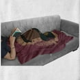 thumbnail image 5 of African American Family Soft Flannel Fleece Throw Blanket, Romantic Couple Hugging Love Theme, Cozy Plush for Indoor and Outdoor Use, 50" x 60", Maroon Redwood, by Ambesonne, 5 of 5