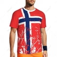 thumbnail image 5 of Exclusive design Norway Flag Grain 3D Printed Men For Running Bike Soccer Tennis Fitness Sports tshirt Mesh Fans Short T-shirt, 5 of 16