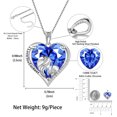 thumbnail image 5 of Juwaliy Women Heart Necklace 925 Sterling Silver Pendant Blue Tanzanite December Birthstone Jewelry Mother Daughter Sister Birthday Christmas Mother's Day Gift, 5 of 7