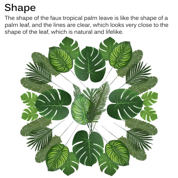 70pcs 10 Types Artificial Palm leaves decorations green Plants Faux Tropical Palm Leaves Imitation Ferns Decorations For Home Party Wedding