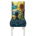 thumbnail image 7 of TSOVTHRID Black Cat Sunflower Glass Painting Print Dining Chair Seat Covers Quilted Soft Stain Resistant Armless Chair Covers Stretchy Seat Cushion Slipcovers with Detachable Strap, Set of 1, 7 of 7