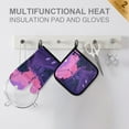 thumbnail image 4 of Yayeee Oven Mitts and Pot Holder Set of 4 Heat Resistant Kitchen Gloves Baking Hot Pad, White Cat Walking, 4 of 5