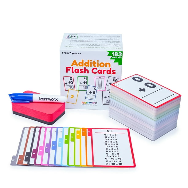 Tarjetas didácticas de suma 1er grado | 183 tarjetas didácticas de matemáticas para niños de 4 a 8 años | 1er 2do y 3er grado | Tarjetas didácticas de matemáticas de segundo grado | Aprenda matemática
