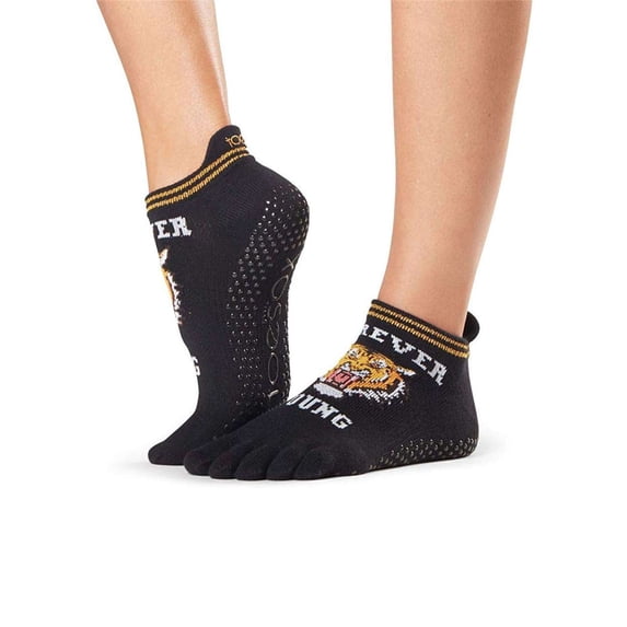 Toesox Womens Low Rise Full Toe Grip Five Toe Design Socks