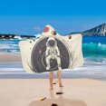 thumbnail image 2 of Yayeee Kids Hooded Towels Toddler Soft Absorbent Beach Bathing Wrap 50" x 23.5", Beige Astronaut Space, 2 of 5