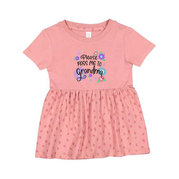 Inktastic Please Pass Me to Grandma with Flowers Girls Baby Dress
