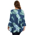 thumbnail image 7 of LATWIIV Tunic Tops for Women 3/4 Sleeve Plus Size Women's Tunics Loose Fit Floral Swing Flare Ladies Blouse for Leggings A-SteelBlue32 4X, 7 of 7
