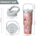 thumbnail image 5 of 1pc cat 30oz Tumbler with Straw & Handle - Insulated Stainless Steel Cup | Holiday Gift for Man Women (Christmas, Valentine's, Birthday), 5 of 7