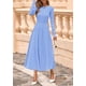 thumbnail image 2 of Vestido PRETTYGARDEN 2025 de punto midi azul claro con manga larga Talle S, 2 of 8