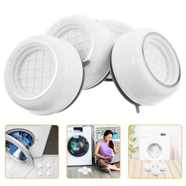 Luxshiny 4 Pieces White Shock Absorbing Pads For Washing Machine Feet Mat Anti Vibration For Laundry Room Use