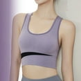 thumbnail image 2 of BYHONG Women Casual Breathable Yoga Top Bra Underwear Without Steel Ring Gathering Sports Running Bra Bras for Women Purple XL, 2 of 5