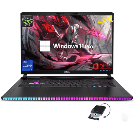 MSI GE68HX Raider Gaming Laptop - 16" FHD 144Hz Display, Intel Core i9-14900HX(Up to 5.8GHz), GeForce RTX 4070, 64GB DDR5, 4TB SSD, Backlit KB, Win 11 Pro, Office Lifetime Lisence