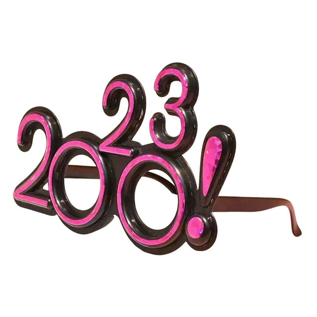 Suministros para fiesta de Nochevieja con gafas divertidas 2023, decoraciones para fotos, gafas de Año Nuevo Rosado