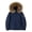 Navy, variant on Unisex Solid Color Down Jacket with Zipper Pockets, Faux Lining & Hood - Thickened for Warmth, Windproof Properties Perfect for Skiing & Winter Activities