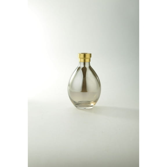 CC Home Furnishings 8" Clear and Gold Hand Blown Glass Tabletop Vase