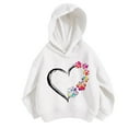 thumbnail image 2 of Piuwrlz Hood Sweatshirts Childrens Girls Boys Long Sleeve Printed Hoodies Loose Hoodie White Size 6 Years, 2 of 3