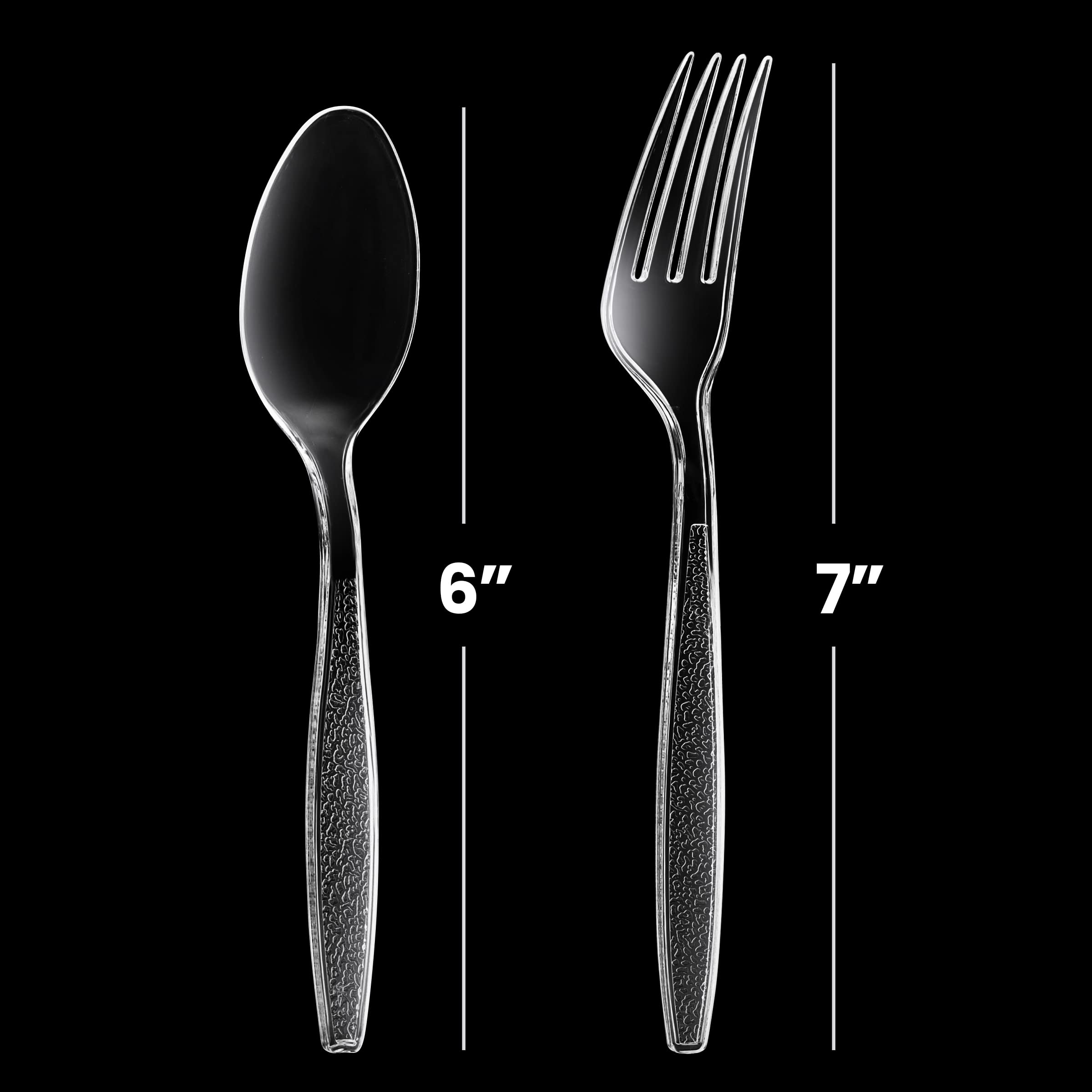 JoyServe Clear Plastic Cutlery Set, Bulk 1440 Count photo 4